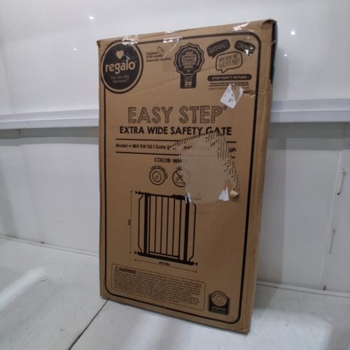 REGALO EASY STEP EXTRA WIDE METAL SAFETY GATE - 30" X 29"- 49" - WHITE (MODEL: 1164EWDS) image 5