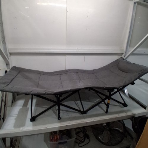 ATORPOK PORTABLE FOLDING CAMPING COT WITH HEAD CUSHION AND CARRY BAG - 75" X 26" - GREY image 3