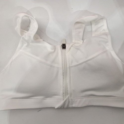 WOMEN'S ZIP FRONT SPORTS BRA - MEDIUM - WHITE image 2