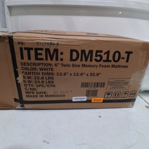 ARTEMISIA MEMORY FOAM MATTRESS - 6" TWIN - WHITE (MODEL: DM510-T) image 3