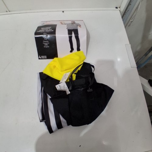 4PC BIG GAME REFEREE COSTUME - ONE SIZE - BLACK / WHITE image 2