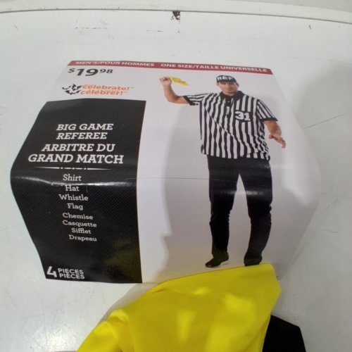 4PC BIG GAME REFEREE COSTUME - ONE SIZE - BLACK / WHITE image 3