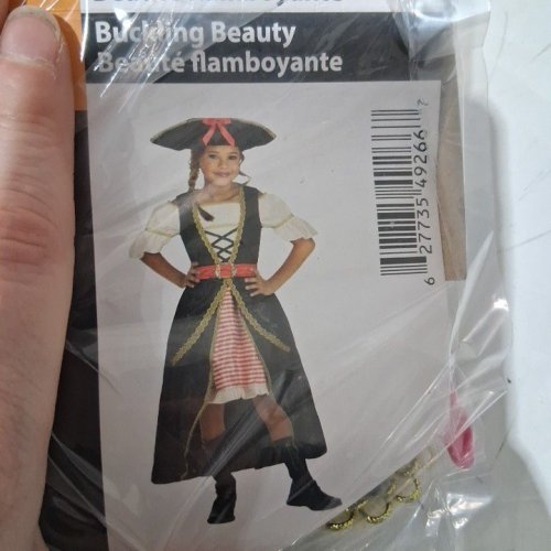 2PC BUCKING BEAUTY COSTUME SET - MEDIUM 8-10 - BLACK RED WHITE GOLD (STYLE: 40957 (M)) image 5
