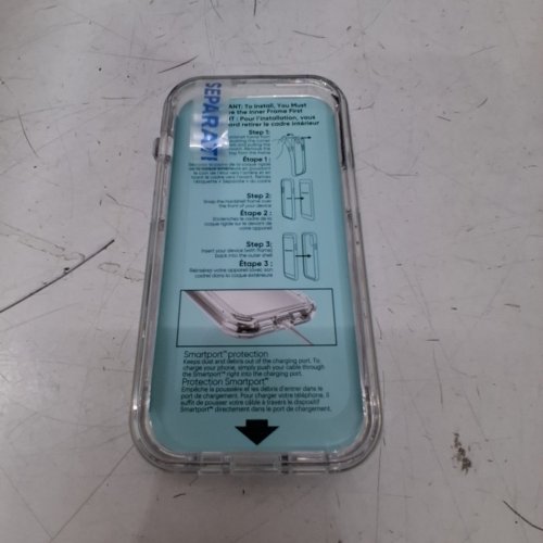 ONN. RUGGED PHONE CASE WITH HOLSTER AND ROTATING CLIP - FITS IPHONE 15/14/13 - CLEAR image 2