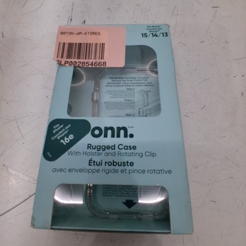ONN. RUGGED PHONE CASE WITH HOLSTER AND ROTATING CLIP - FITS IPHONE 15/14/13 - CLEAR image 3