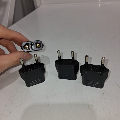 4PK US/CA TO EUROPEAN TRAVEL PLUG ADAPTER - BLACK image 2