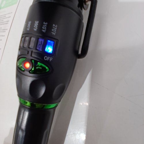 MINT EXTRA LONG IONIC CERAMIC TOURMALINE BARREL DUAL VOLTAGE AUTO SHUT OFF CURLING IRON - 1.25" - BLACK/MINT (MODEL: MVK20-125B) image 2
