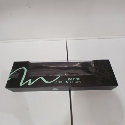 MINT EXTRA LONG IONIC CERAMIC TOURMALINE BARREL DUAL VOLTAGE AUTO SHUT OFF CURLING IRON - 1.25" - BLACK/MINT (MODEL: MVK20-125B) image 6