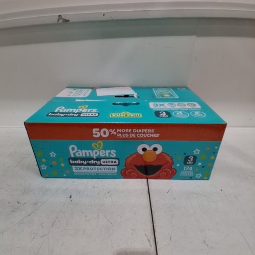 174PK PAMPERS BABY DRY ULTRA DIAPERS - SIZE 3 (16-28LBS) - ELMO image 2