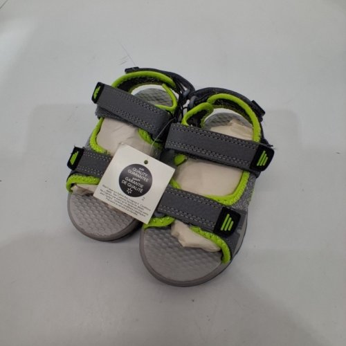 BOY'S GEORGE SANDALS - SIZE 8 - GREY/GREEN image 2