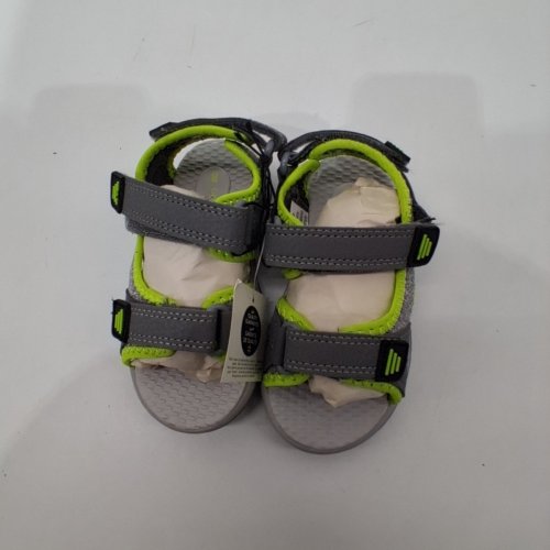 BOY'S GEORGE SANDALS - SIZE 8 - GREY/GREEN image 4