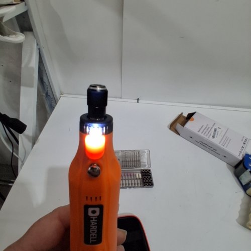 HARDELL 5-SPEED MINI CORDLESS ROTARY TOOL - 3.7V - ORANGE - (MODEL: Q0M-DC-4N) image 2