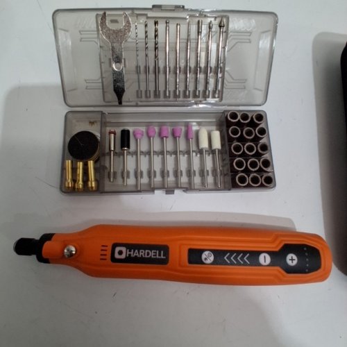 HARDELL 5-SPEED MINI CORDLESS ROTARY TOOL - 3.7V - ORANGE - (MODEL: Q0M-DC-4N) image 4
