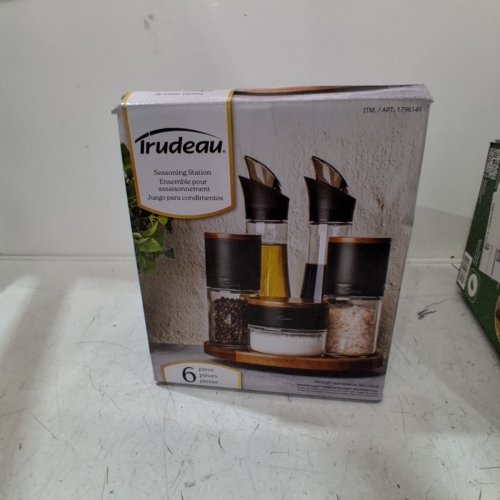 6PC TRUDEAU SEASONING STATION WITH ACACIA WOOD LAZY SUZAN BASE image 4