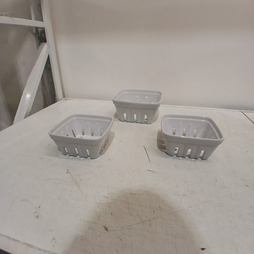 3PC OVER&BACK STONEWARE BASKETS - 7.5"/5.9" - WHITE (MODEL:1901778) image 2