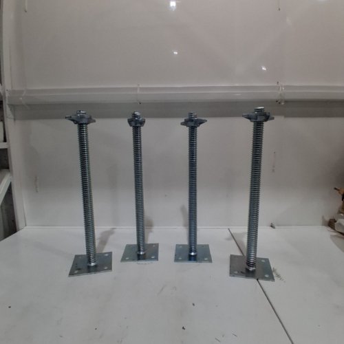 4PK ADJUSTABLE SCAFFOLD LEVELING SCREW JACK MADE FROM GALVANIZED STEEL - 18" - SILVER image 2