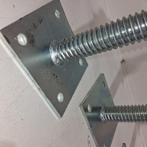 4PK ADJUSTABLE SCAFFOLD LEVELING SCREW JACK MADE FROM GALVANIZED STEEL - 18" - SILVER image 3