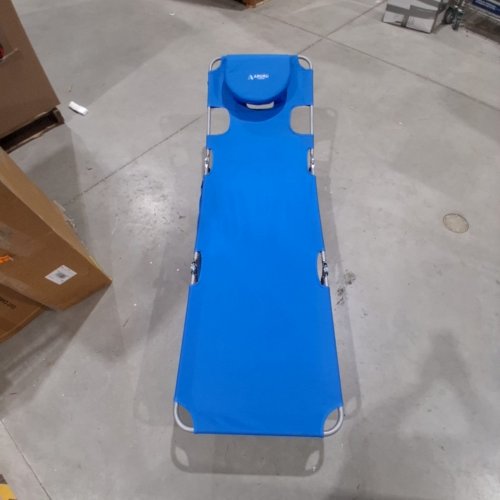 ARURU BEACH LOUNGE CHAIR WITH POCKET AND CARRYING STRAP - 250LBS CAP - BLUE image 3