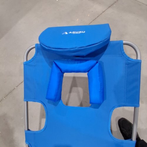 ARURU BEACH LOUNGE CHAIR WITH POCKET AND CARRYING STRAP - 250LBS CAP - BLUE image 5