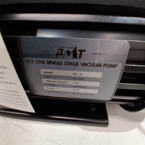 PB MOTOR TECH VACUUM PUMP - 1/3 H/P - 4.5CFM - 5PA - BLACK (MODEL: RS-1.5) image 3
