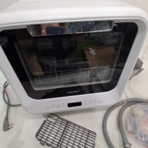COMFEE SMALL PORTABLE COUNTERTOP DISHWASHER 6 PROGRAMS, 360° DUAL SPRAY, 192℉ STEAM & AIR-DRY FUNCTION - 5L WATER TANK - WHITE (MODEL: CDC17P0AWW) image 4