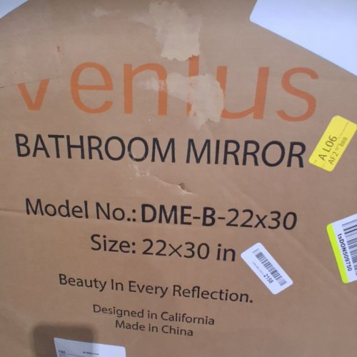 VENUS MODERN METAL FRAMED BATHRROM MIRROR - MATTE BLACK - 22" X 30" (MODEL: DME-B-22X30) image 2