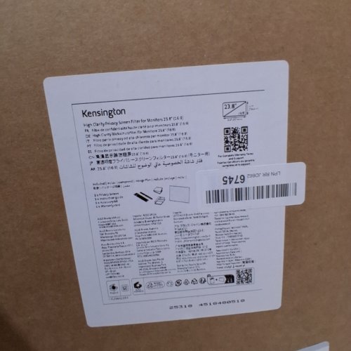 KENSINGTON HIGH CLARITY PRIVACY SCREEN FILTER -FOR MONITORS 23.8" - 16:9 RATIO - SMOKE GREY image 2