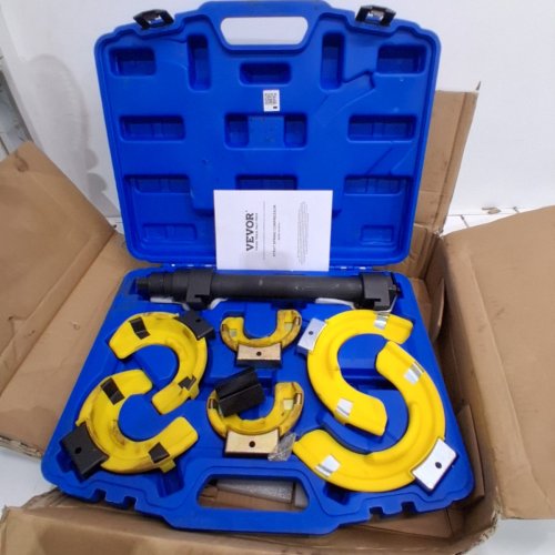 STRUT SPRING COMPRESSOR SET - 9921LBS/4500KG LOAD CAPACITY - BLUE/YELLOW (MODEL: XC4027A) image 2