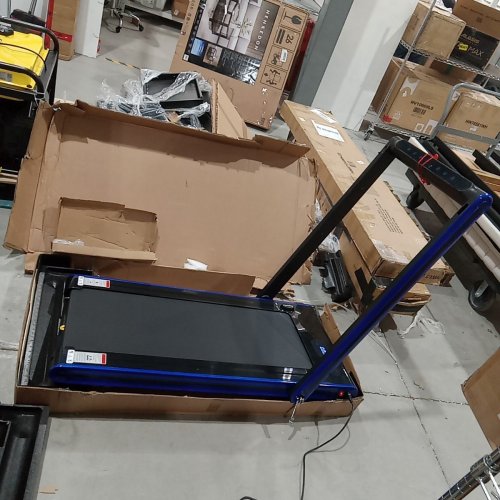 COSTWAY 2-IN-1 FOLDING TREADMILL JOGGING MACHINE WITH DUAL LED DISPLAY - 2.2 H/P - 9MPH - NAVY (MODEL: SP37747US-DK) image 4