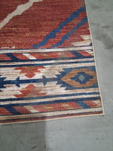 SOUTHWESTERN PATTERN WASHABLE AREA RUG WITH NON-SLIP BACKING - 8FT X 10FT - RED/BLUE image 3