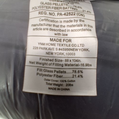 YNM 2 PERSON COOLING BAMBOO & COZY WEIGHTED BLANKET - 88"X104" - 17LBS - NAVY BLUE image 2