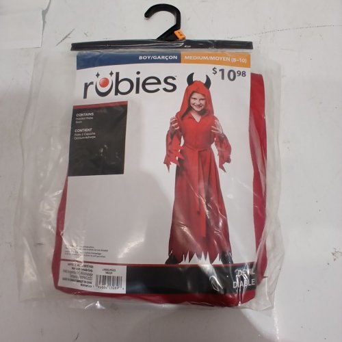 KID'S RUBIES DEVIL COSTUME - MEDIUM (8/10) - RED (STYLE: DEVIL) image 2