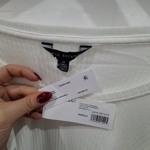 WOMEN'S LANE BRYANT EYELET SLEEVE BLOUSE - 4X - WHITE (STYLE: AMIKA LB0039) image 3
