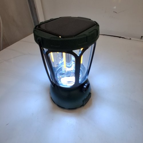 MESQOOL SOLAR HAND CRANK CAMPING LANTERN - ADJUSTABLE BRIGHTNESS, 6000MAH, PHONE CHARGER - DARK GREEN (MODEL: CL7000) image 2