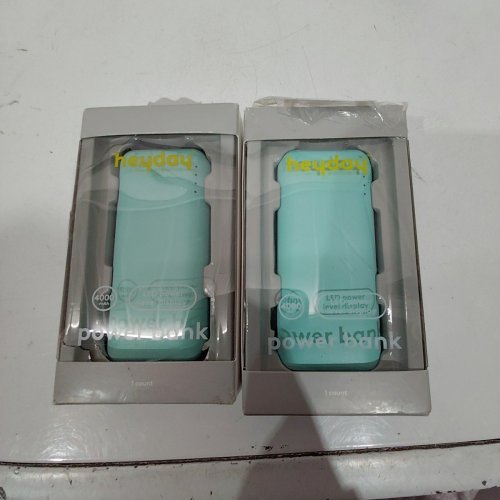 2 HEYDAY POWER BANK WITH LED POWER LEVEL DISPLAY AND CHARGE CABLE - 4000MAH - DC 5V/2.1 A - SPRING TEAL - (MODEL:0559) image 2