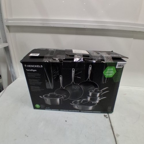 11PC HENCKELS PARADIGM HYBRID CERAMIC NON-STICK TRI-PLY CLAD COOKWARE SET - SILVER (MODEL: 1901727) image 4
