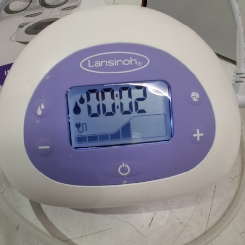 LANSINOH SIGNATURE PRO PORTABLE DOUBLE ELECTRIC BREAST PUMP WITH LCD SCREEN | 3 POWER MODES, FLANGES, 2 BOTTLES - PURPLE/WHITE (MODEL: 44677-0530-90) image 2
