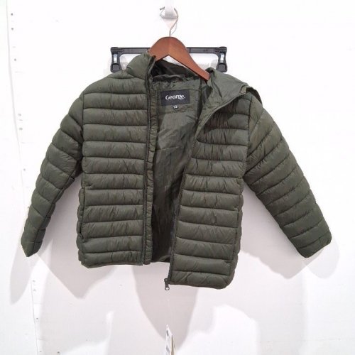 KID'S GEORGE HOODED PUFFER JACKET - MEDIUM (7-8) - GREEN (ITEM: GRF60520B) image 2