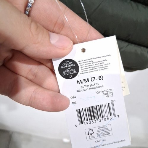 KID'S GEORGE HOODED PUFFER JACKET - MEDIUM (7-8) - GREEN (ITEM: GRF60520B) image 3