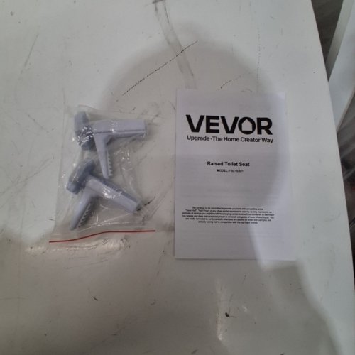 VEVOR UNIVERSAL 5" RAISED TOILET SEAT WITH SCREW ROD LOCKING - WHITE - (MODEL: FBL760601) image 3