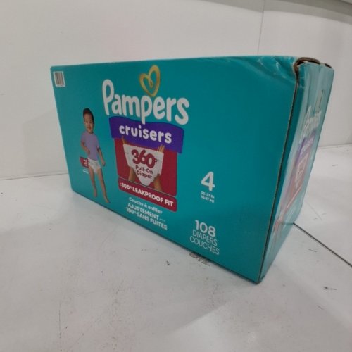 108PK PAMPERS CRUISERS 360 DEGREES 100% LEAKPROOF FIT DIAPERS - SIZE 4 (23LB - 37LB) image 2
