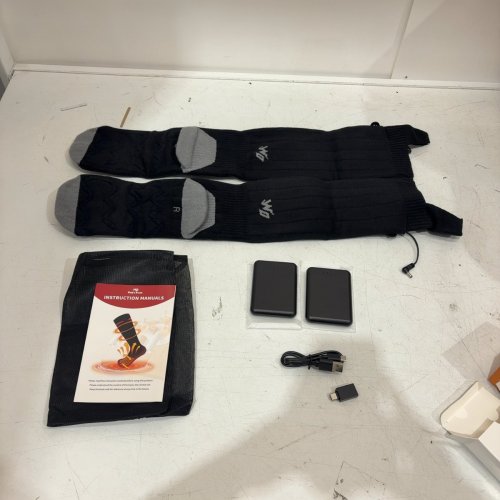 1PR ADULT'S WNDY'S DREAM RECHARGEABLE HEATED CREW SOCKS - OSFM - BLACK image 2