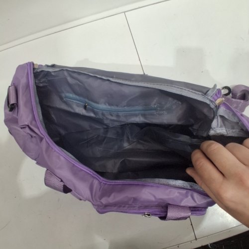 BUQINGTING MULTI-POCKET NYLON TRAVEL DUFFLE GYM BAG - PURPLE image 3