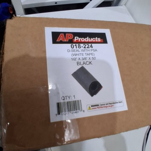 AP PRODUCTS D-SEAL WITH PSA WHITE TAPE - 1/2" X 3/8" X 50FT - BLACK (MODEL: 018-224) image 2