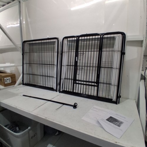 BESTPET HEAVY DUTY PET PLAYPEN WITH DOOR - 8 PANELS - 32" - BLACK (MODEL: HP3232-8-BLACK) image 3