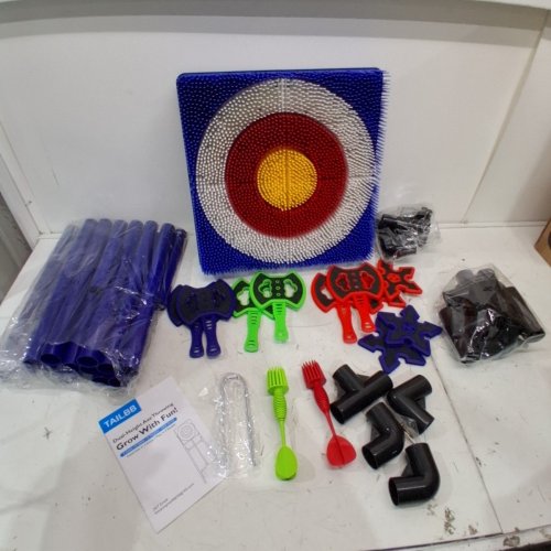 TAILBB 3-IN-1 OUTDOOR BACKYARD AXE THROWING GAME WITH BRISTLE TARGET - 51"-61" TALL - BLUE image 2
