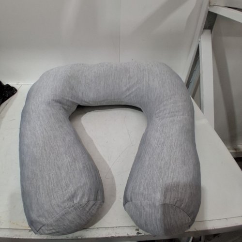 U-SHAPED NURSING/BREASTFEEDING MATERNITY PILLOW - 27" X 22" - GREY image 2