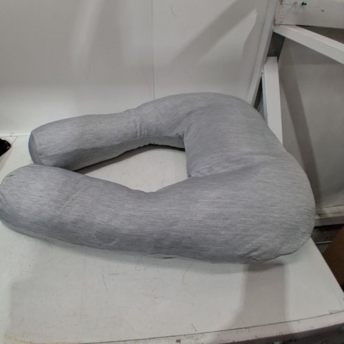 U-SHAPED NURSING/BREASTFEEDING MATERNITY PILLOW - 27" X 22" - GREY image 3