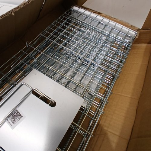 HUMANE ANIMAL TRAP - GALVANIZED IRON - 31" X 10" X 12" - SILVER (MODEL: LB-28A) image 3