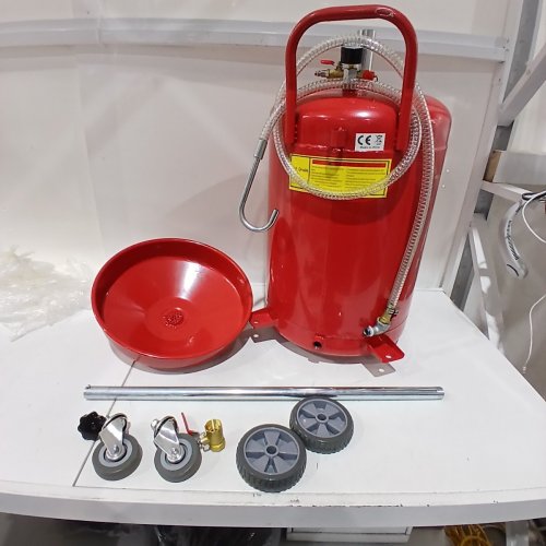 PORTABLE ADJUSTABLE FUNNEL HEIGHT OIL DRAIN CONTAINER EXTRACTOR WITH PRESSURE REGULATING VALVE - 20GAL CAP - RED (MODEL: 917-02) image 6